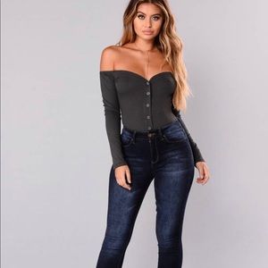NEW Fool in Love Off Shoulder Bodysuit